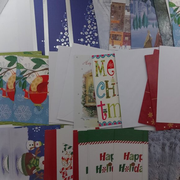 Christmas Cards Lot Of 50 Vtg. Unused W/ Envelopes NOS Assorted Small + Normal - Picture 4 of 6